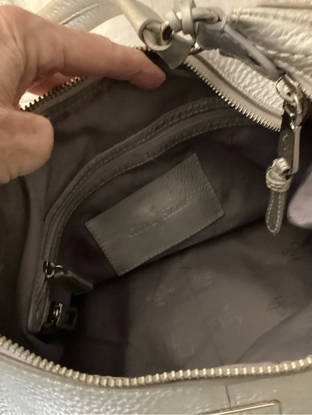 Cole Haan Silver Leather Tote